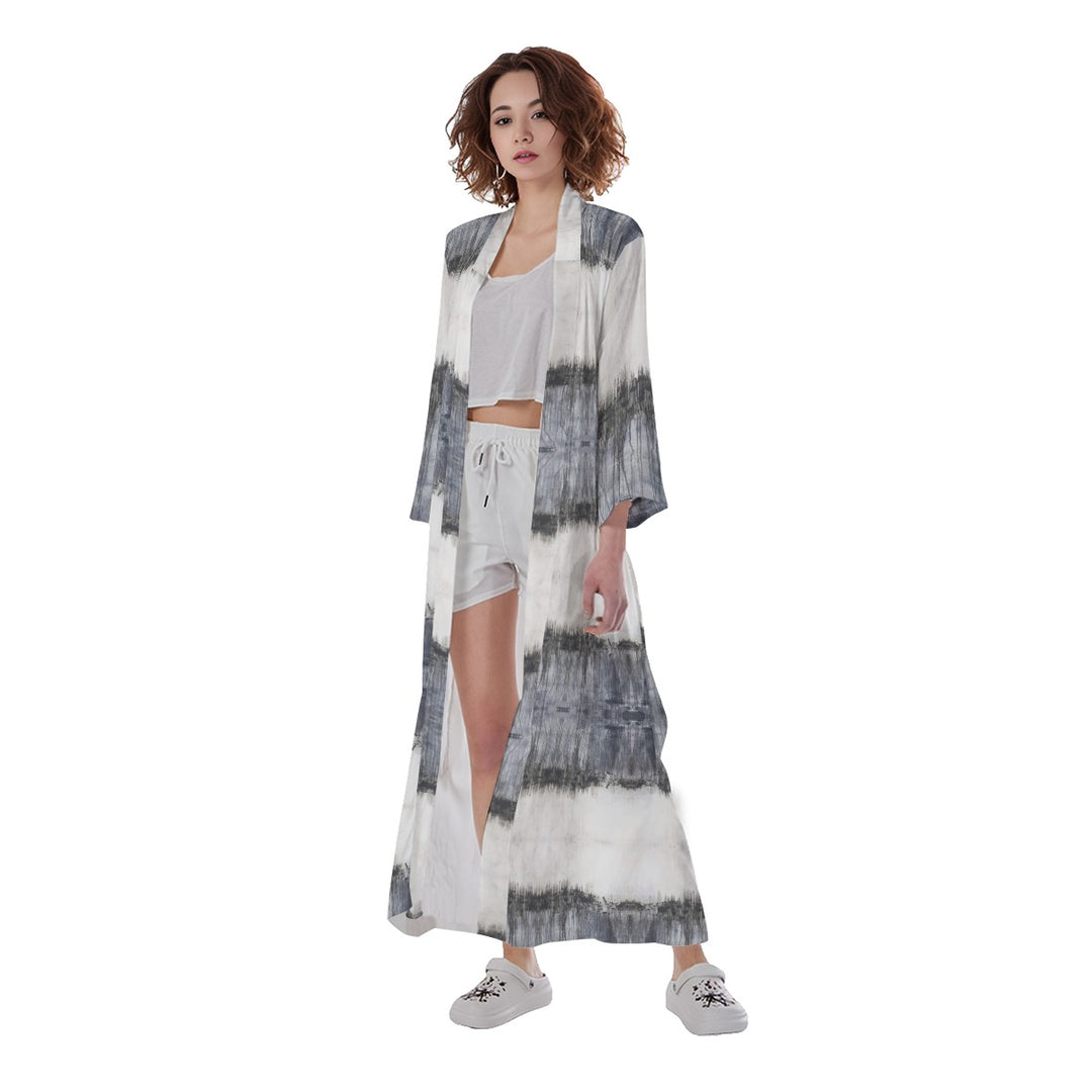 All-Over Print Women's Long Satin Kimono Robe